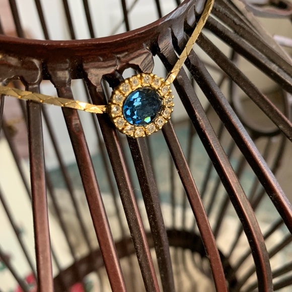 Gorgeous 1990’s Vintage Christian Dior gold-tone and blue signed Necklace - Picture 4 of 6